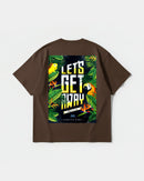 Camiseta Let S Get Away Big Back Oversize Basic Marron