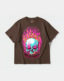 Camiseta Rise In Hell Big Front Oversize Basic Marron