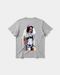 Camiseta Robot Girl Big Back Regular Basic Gris