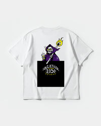 Camiseta Vacation2050 Big Back Oversize Basic Blanco