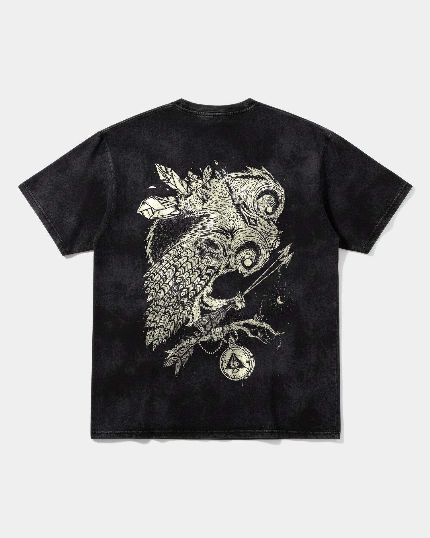 Camiseta Magic Owl Big Back Oversize Acid Negro