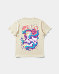 Camiseta Cubica Love Hurts Pocket Regular Beige