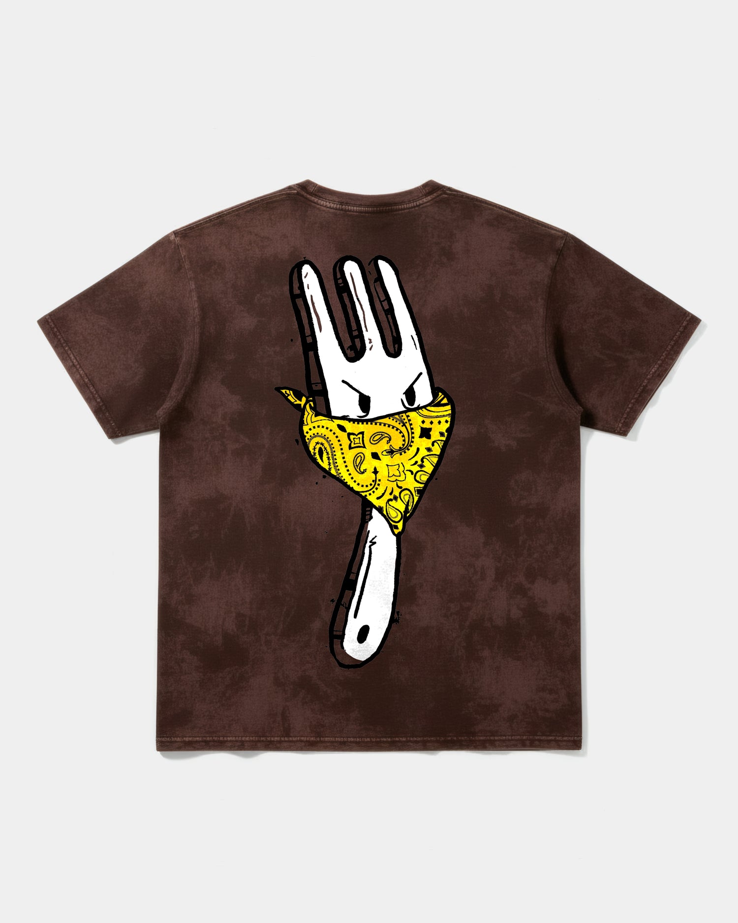 Camiseta Angry Fork Big Back Oversize Acid Marron