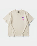 Camiseta Space Skull Pocket Front Oversize Basic Beige