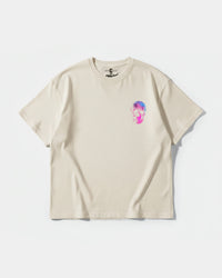 Camiseta Space Skull Pocket Front Oversize Basic Beige