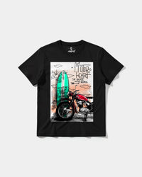Camiseta Motor Heart Big Front Regular Basic Negro