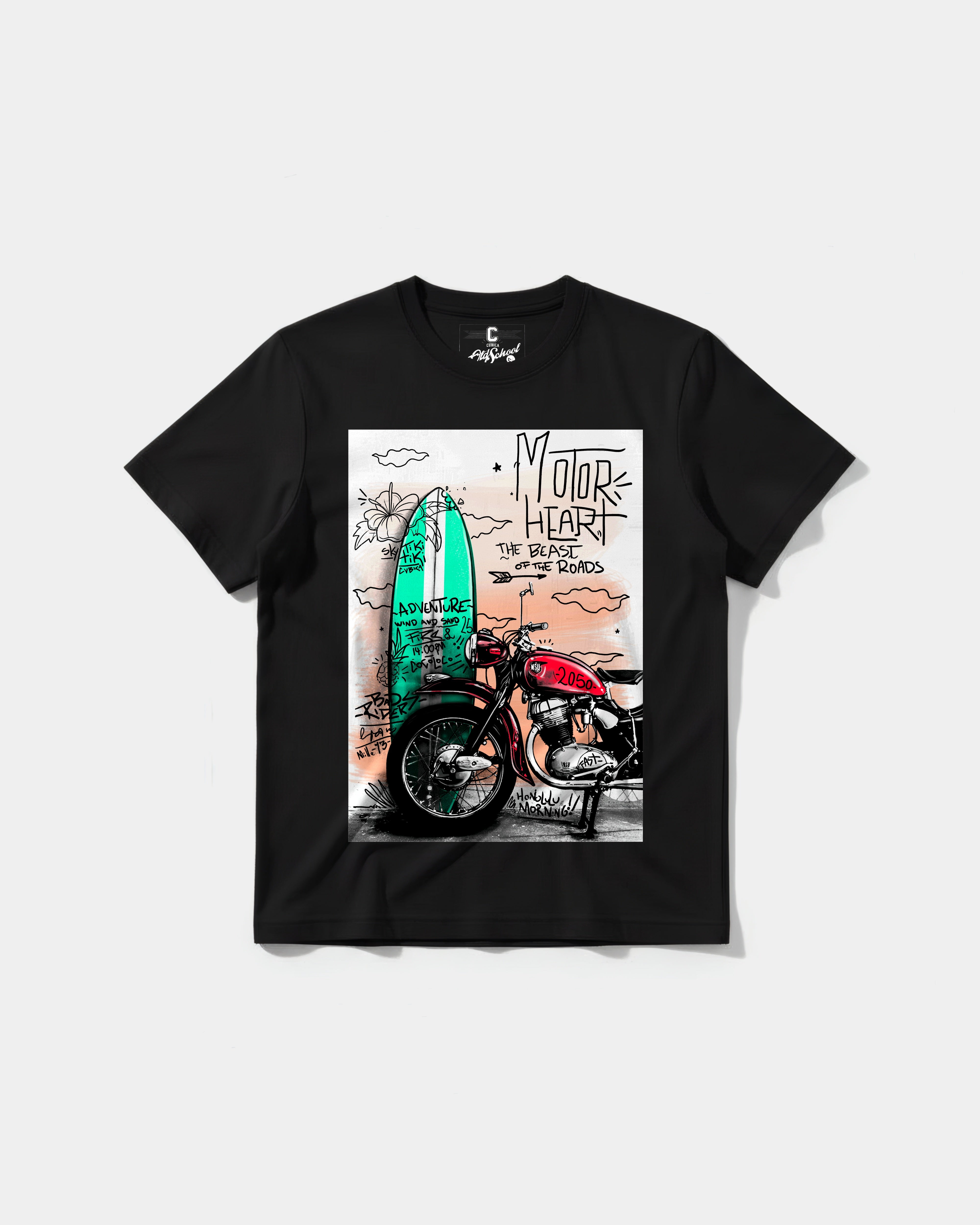 Camiseta Motor Heart Big Front Regular Basic
