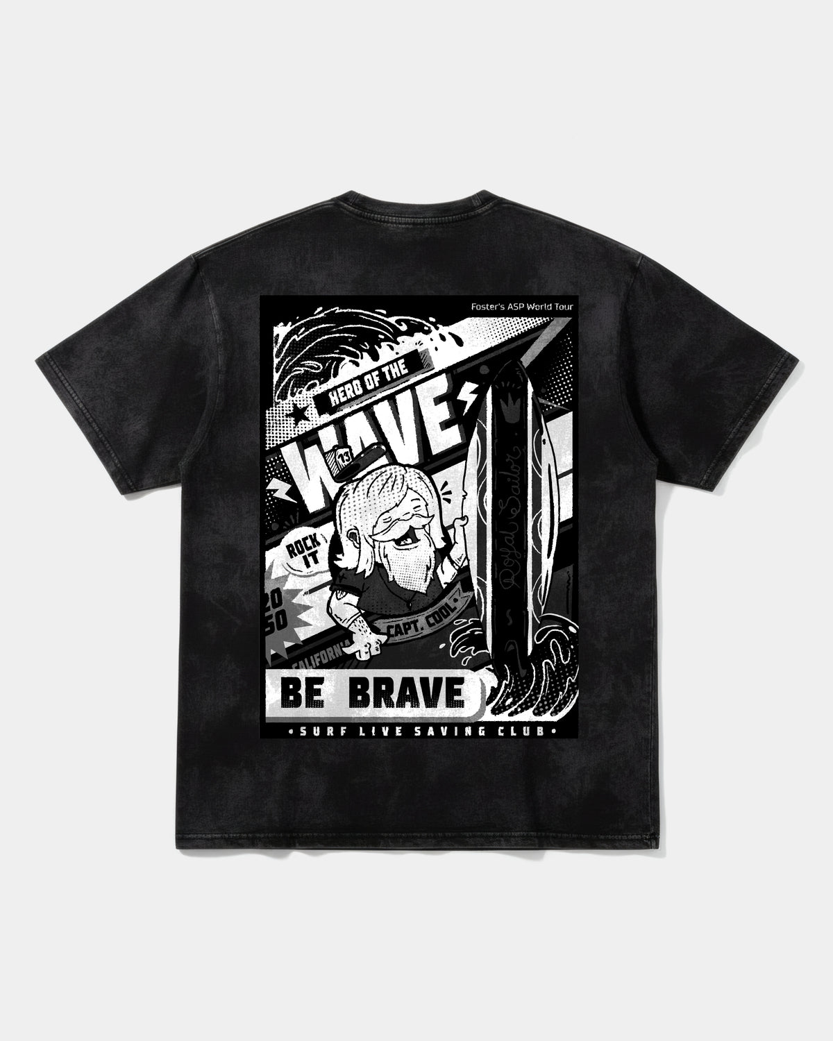 Hero Of The Wave Big Back Oversize Acid T-Shirt