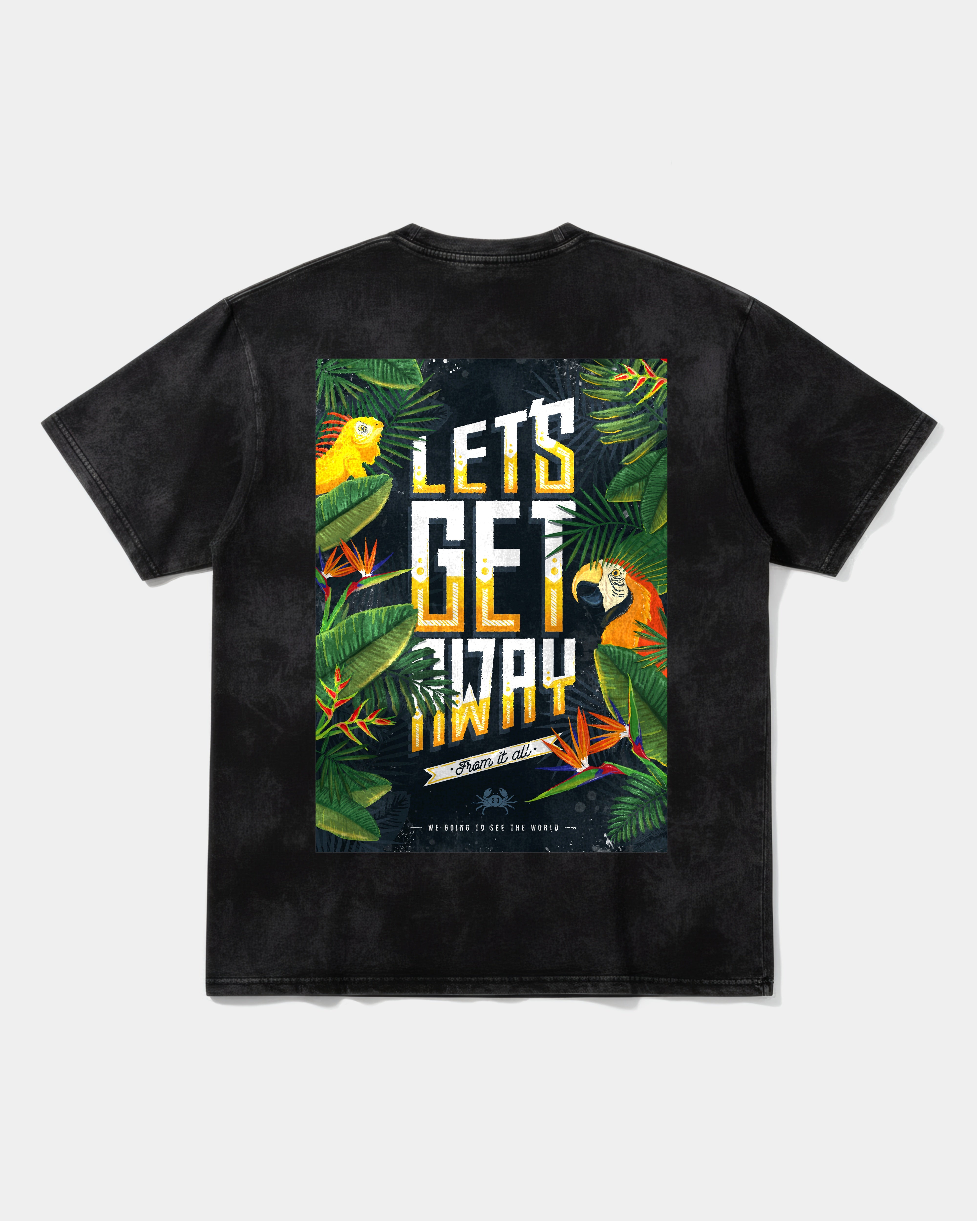 Camiseta Let's Get Away Big Back Oversize Acid