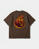 Camiseta Punk Leopard Big Back Oversize Basic Marron