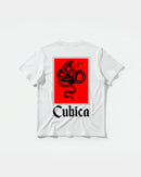 Camiseta Cubica Snake White Pocket Front Regular Basic Blanco