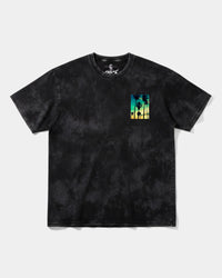 Camiseta Tropical Dusk Pocket Front Oversize Acid Negro