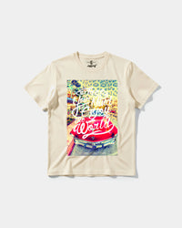 Camiseta Enjoy The World Big Front Regular Basic Beige