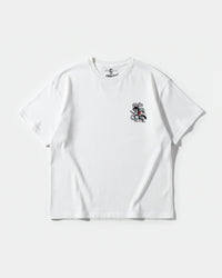 Camiseta Skater Cat Pocket Front Oversize Basic Blanco