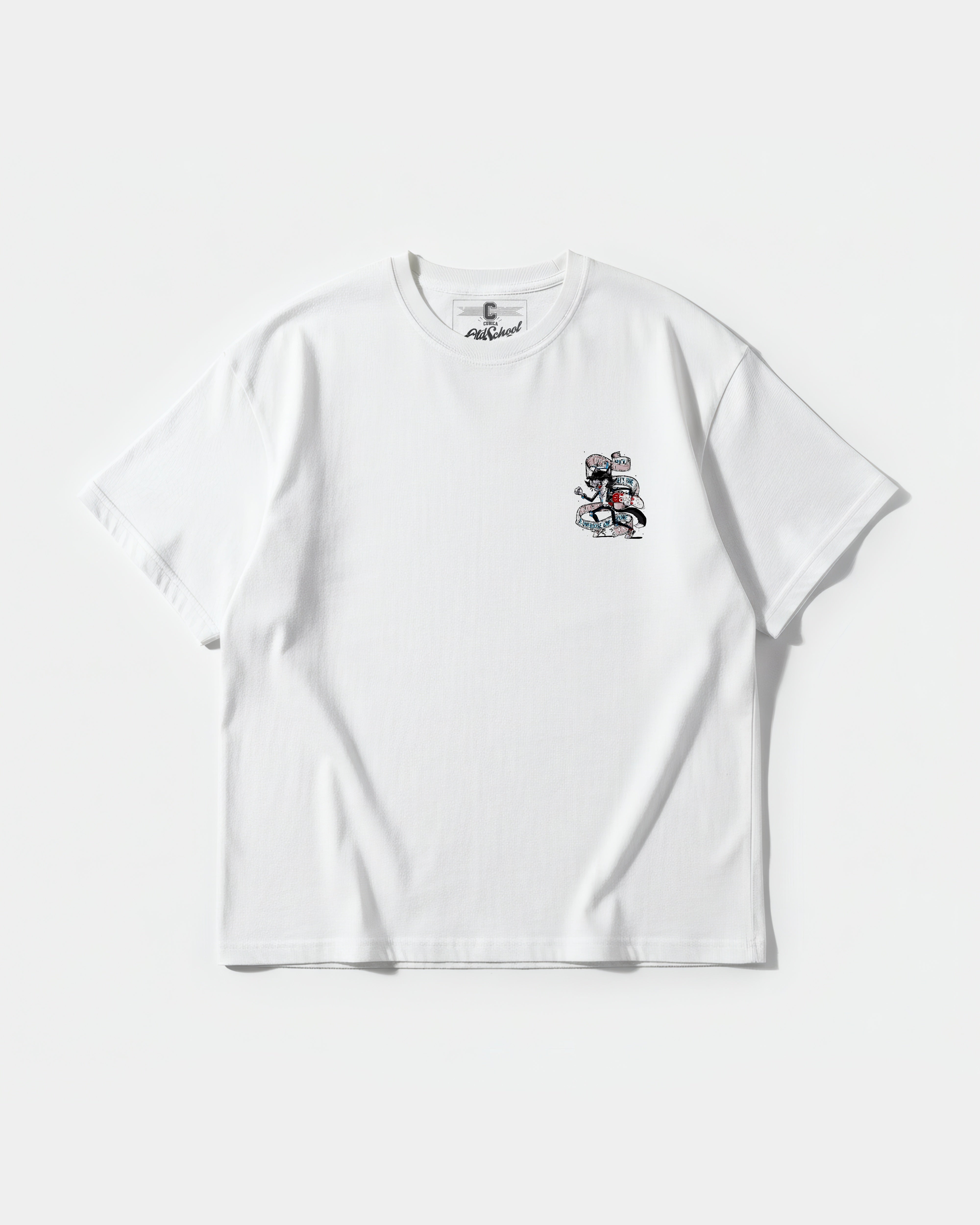 Camiseta Skater Cat Pocket Front Oversize Basic