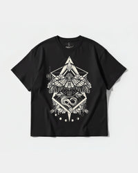 Camiseta Fire Wings Big Front Oversize Basic Negro