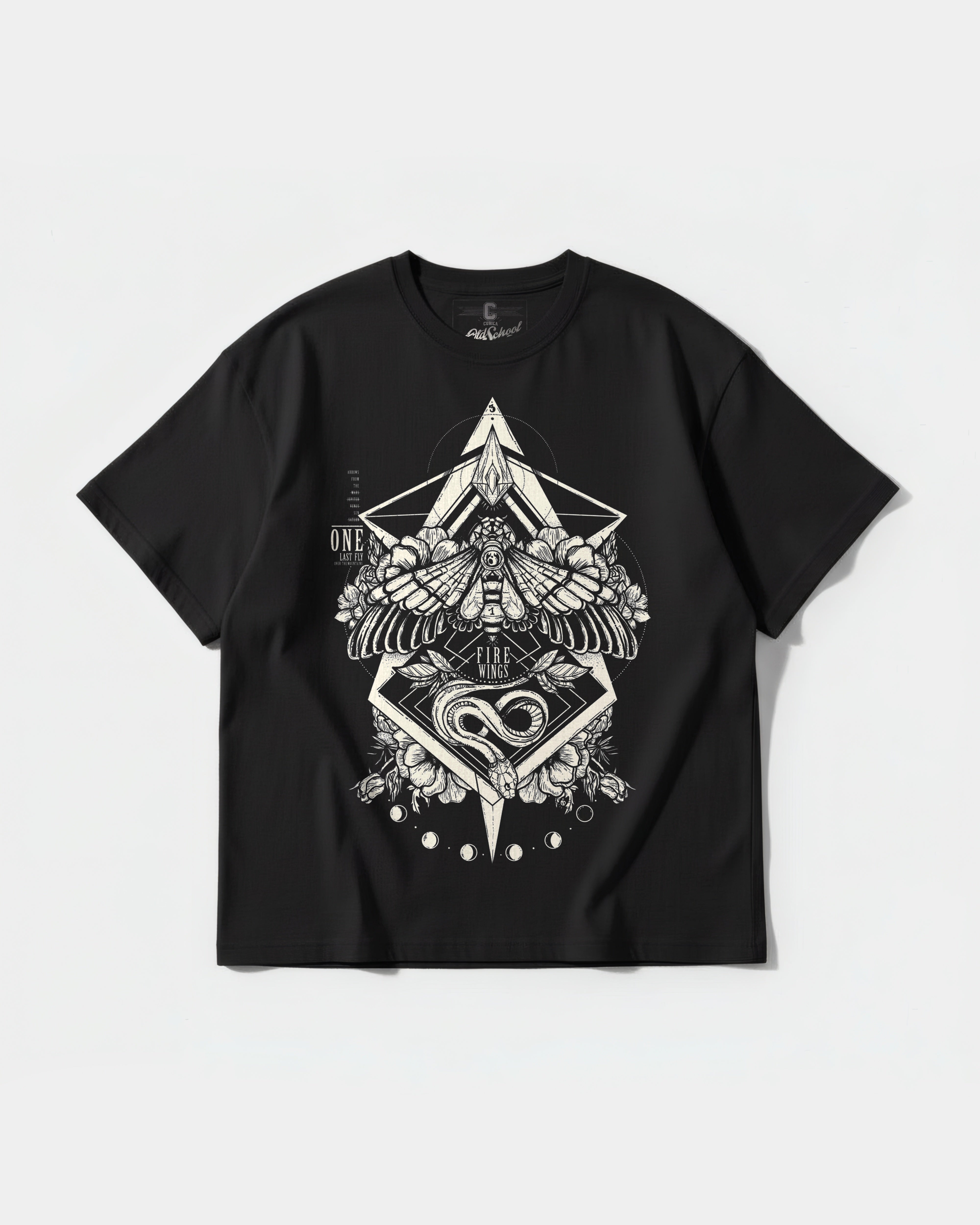 Fire Wings Big Front Oversize Basic T-shirt