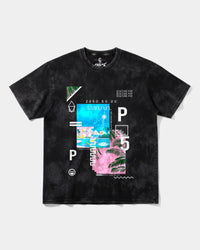 Camiseta Music Paint White Big Front Oversize Acid Negro