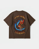 Camiseta Pizza Surf Pocket Front Oversize Basic Marron