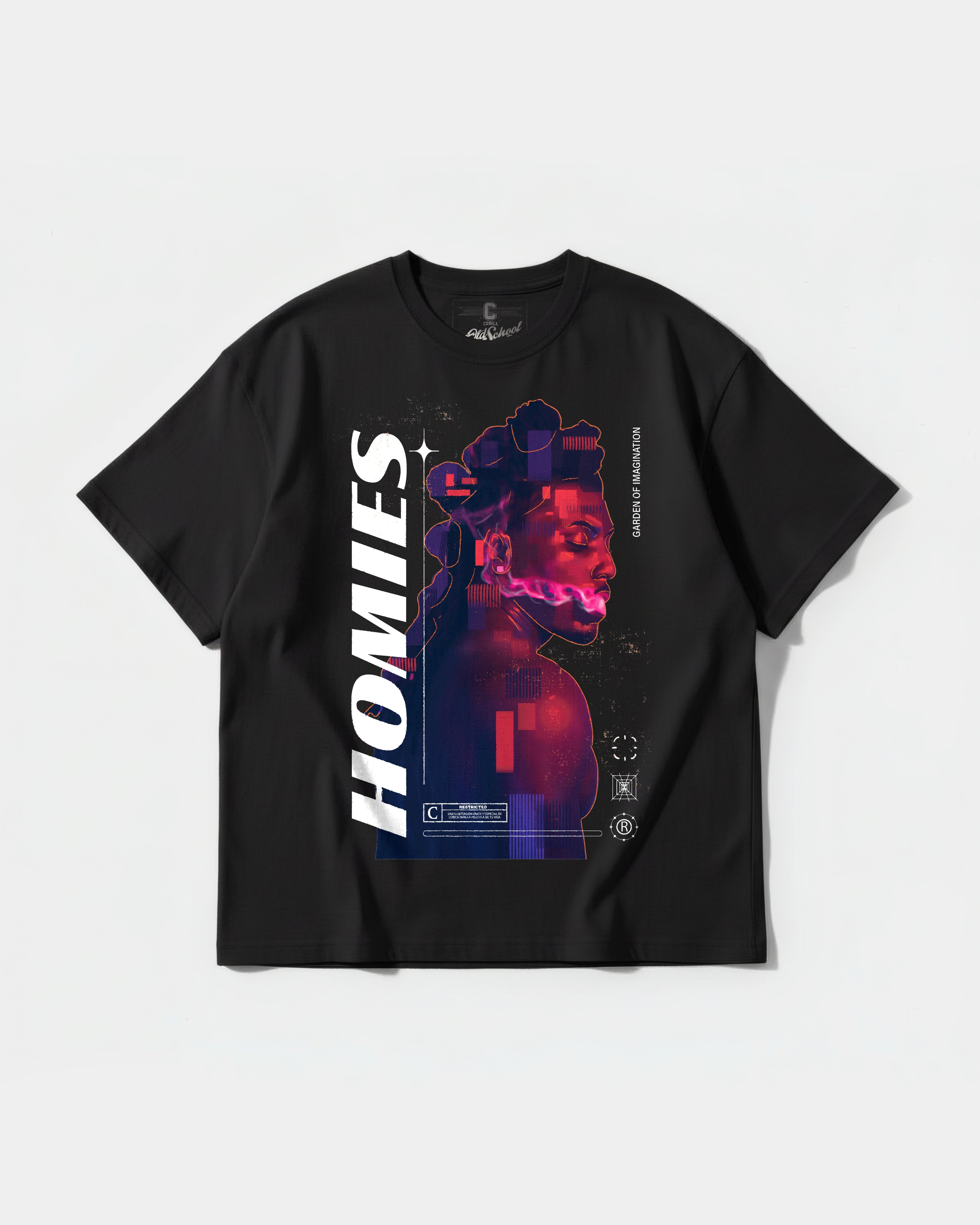 Camiseta Homies White Big Front Oversize Basic