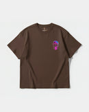 Camiseta Space Skull Pocket Front Oversize Basic Marron