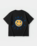 Camiseta Siempre Sonrie Big Front Oversize Basic Negro
