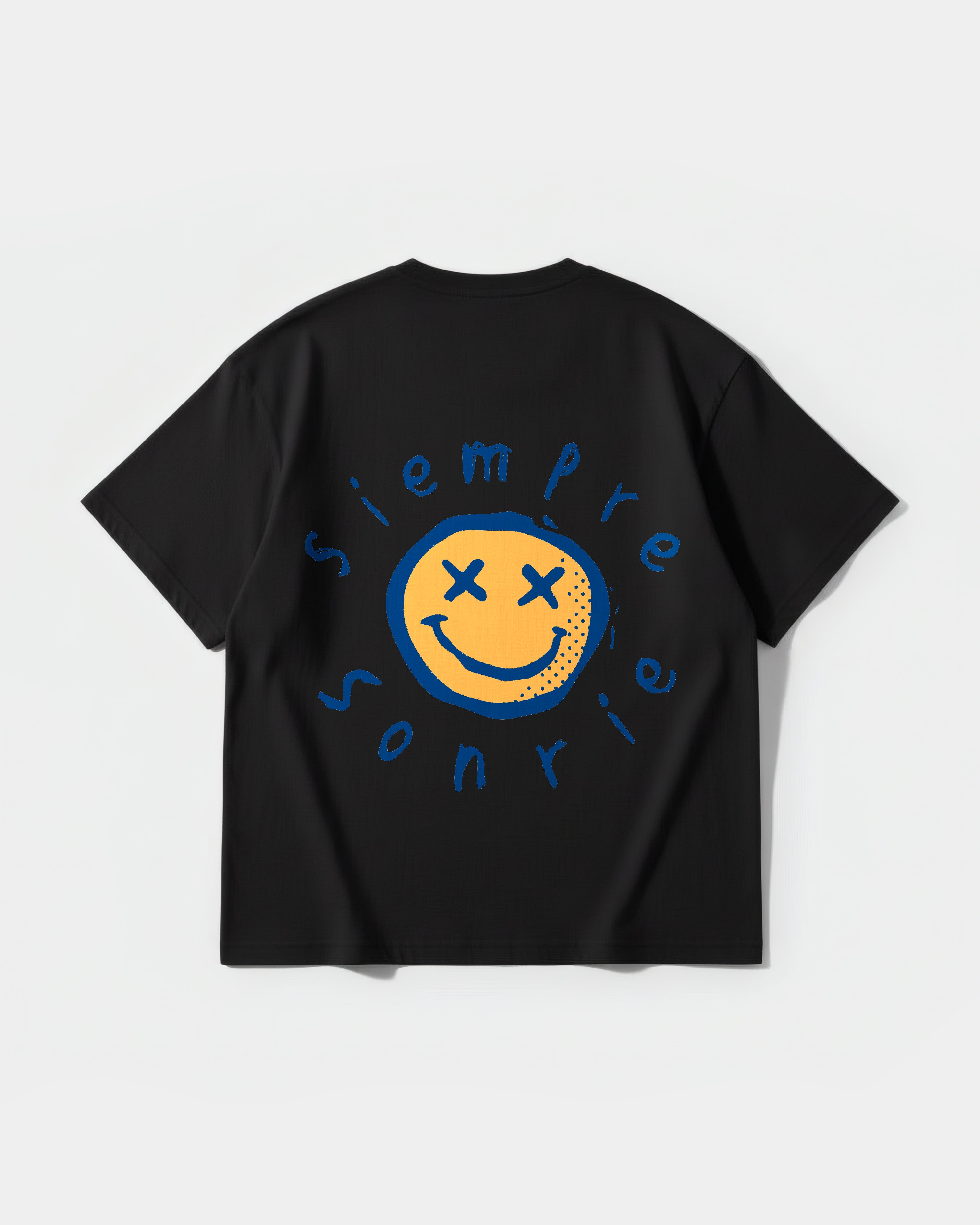 Camiseta Pocket Strong Espalda Sonrie Oversize Basic