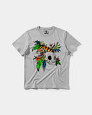 Camiseta Tiger Skull Big Front Regular Basic Gris