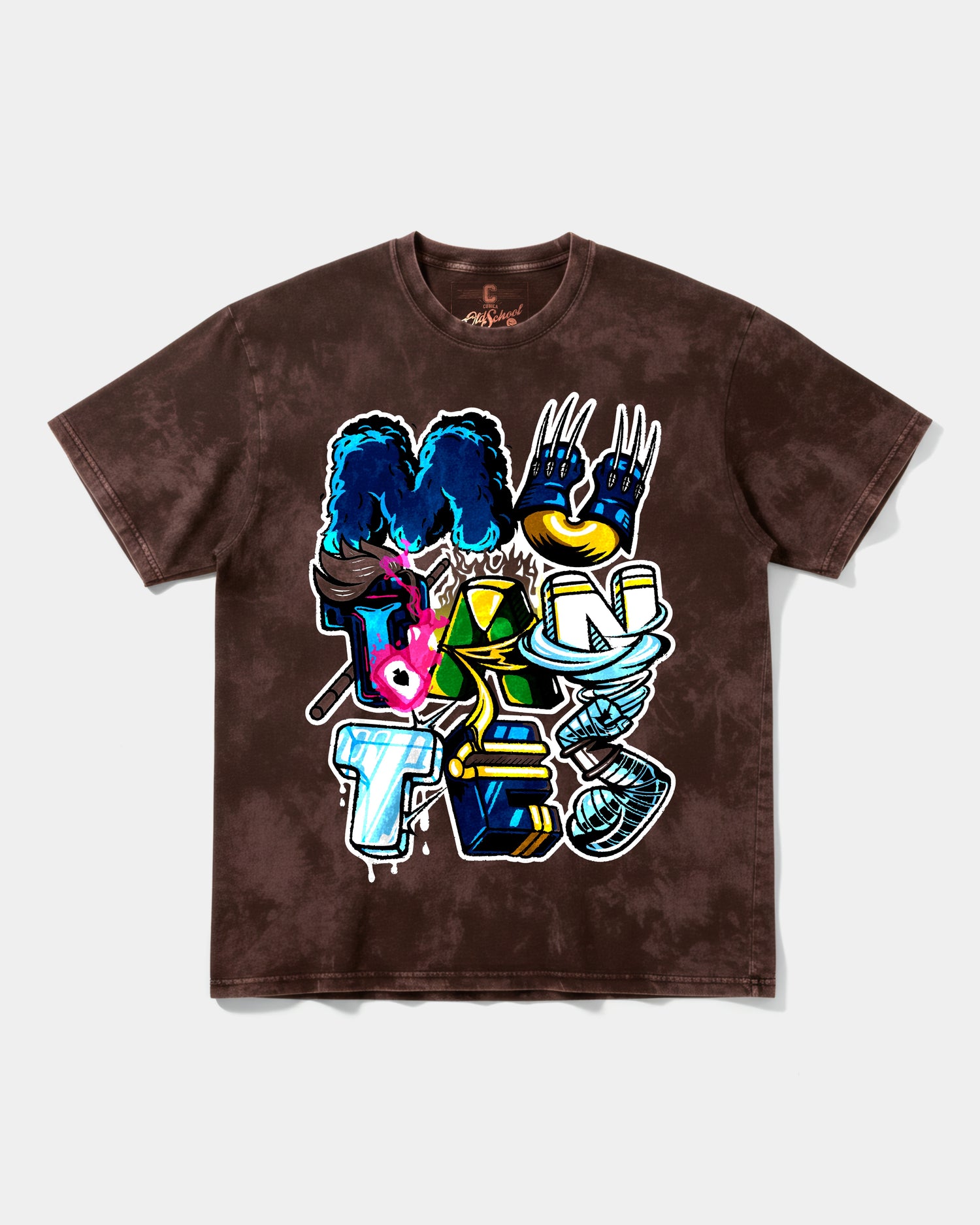 Camiseta Mutantes Big Front Oversize Acid Marron