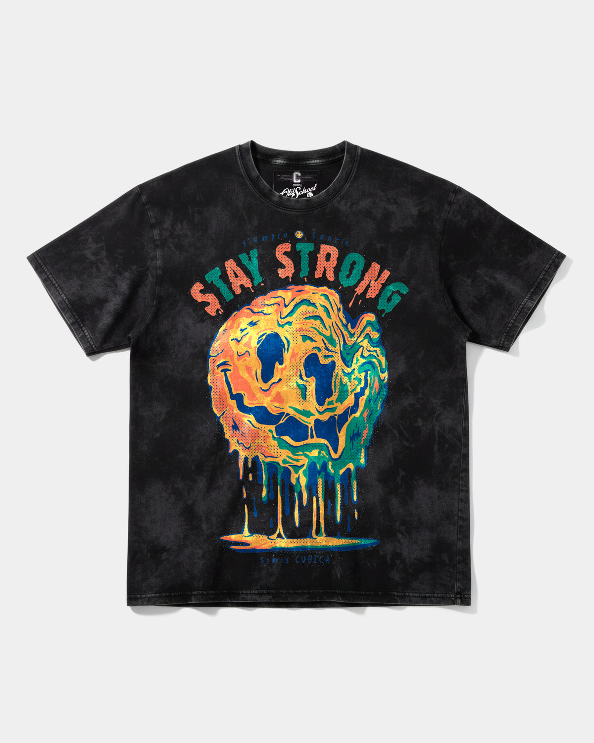 Stay Strong Big Front Oversize Acid T-Shirt