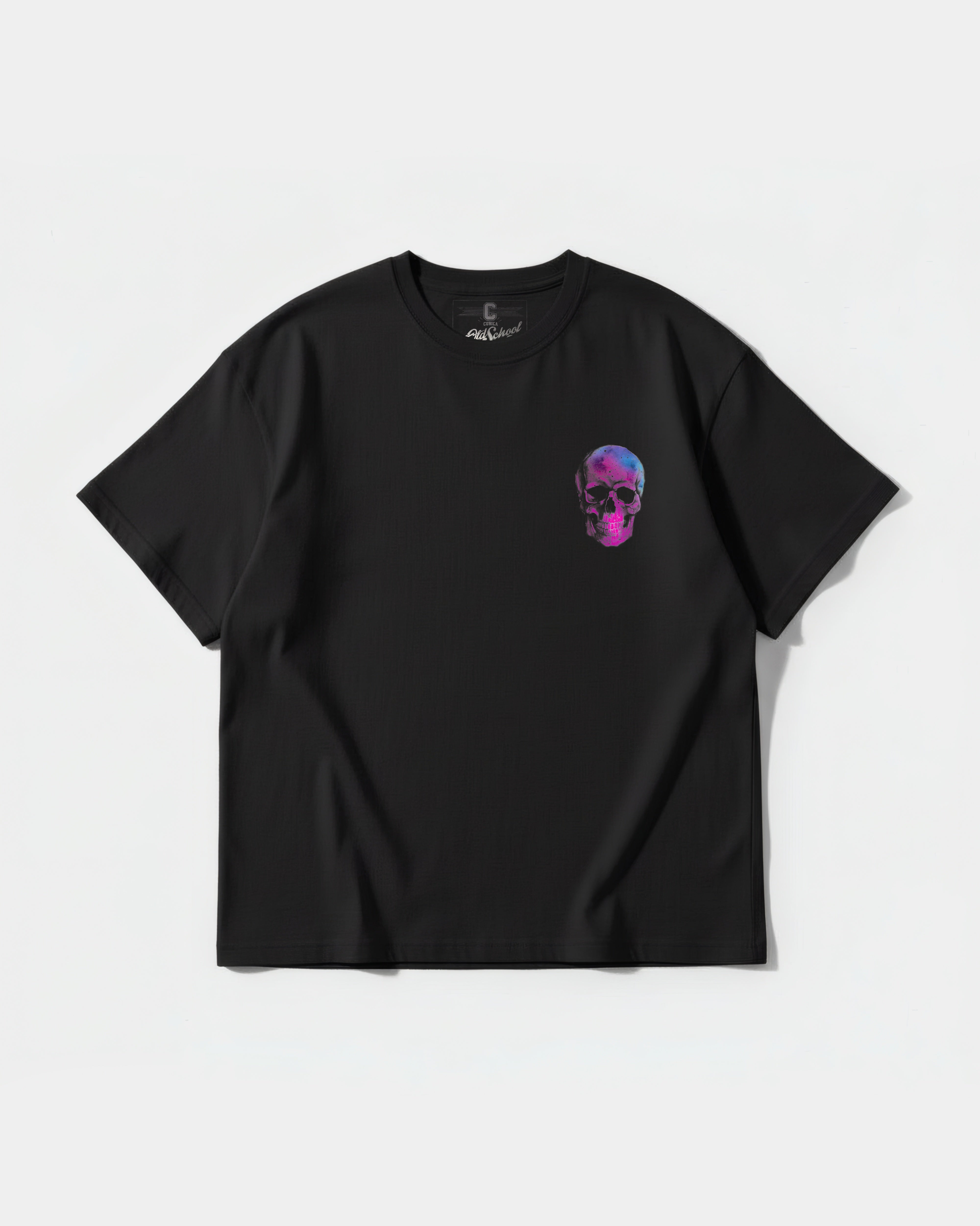Space Skull Pocket Front Oversize Basic T-shirt