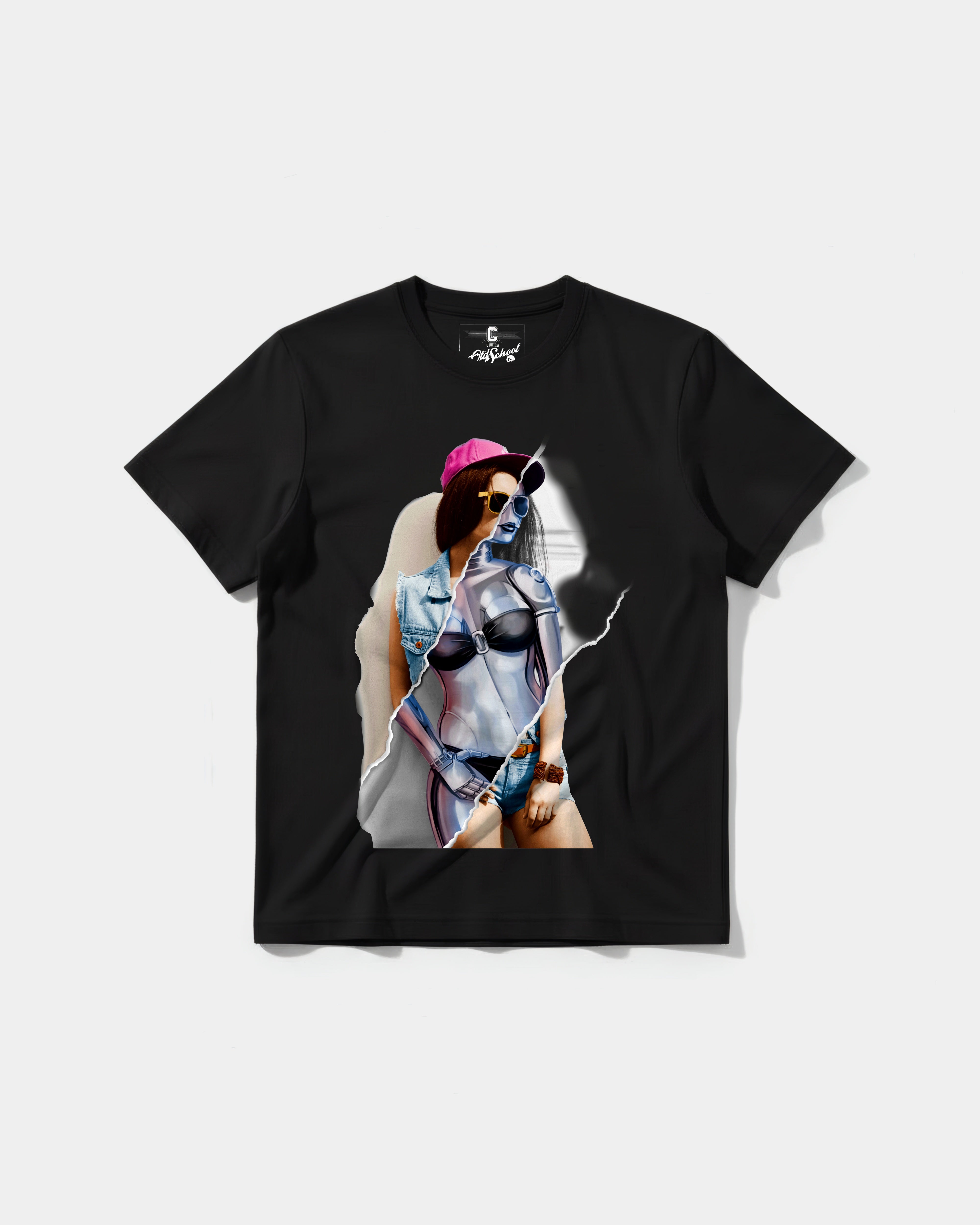 Camiseta Robot Girl Big Front Regular Basic