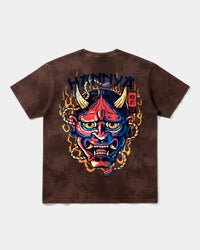 Camiseta China Hannya Pocket Front Oversize Acid Marron