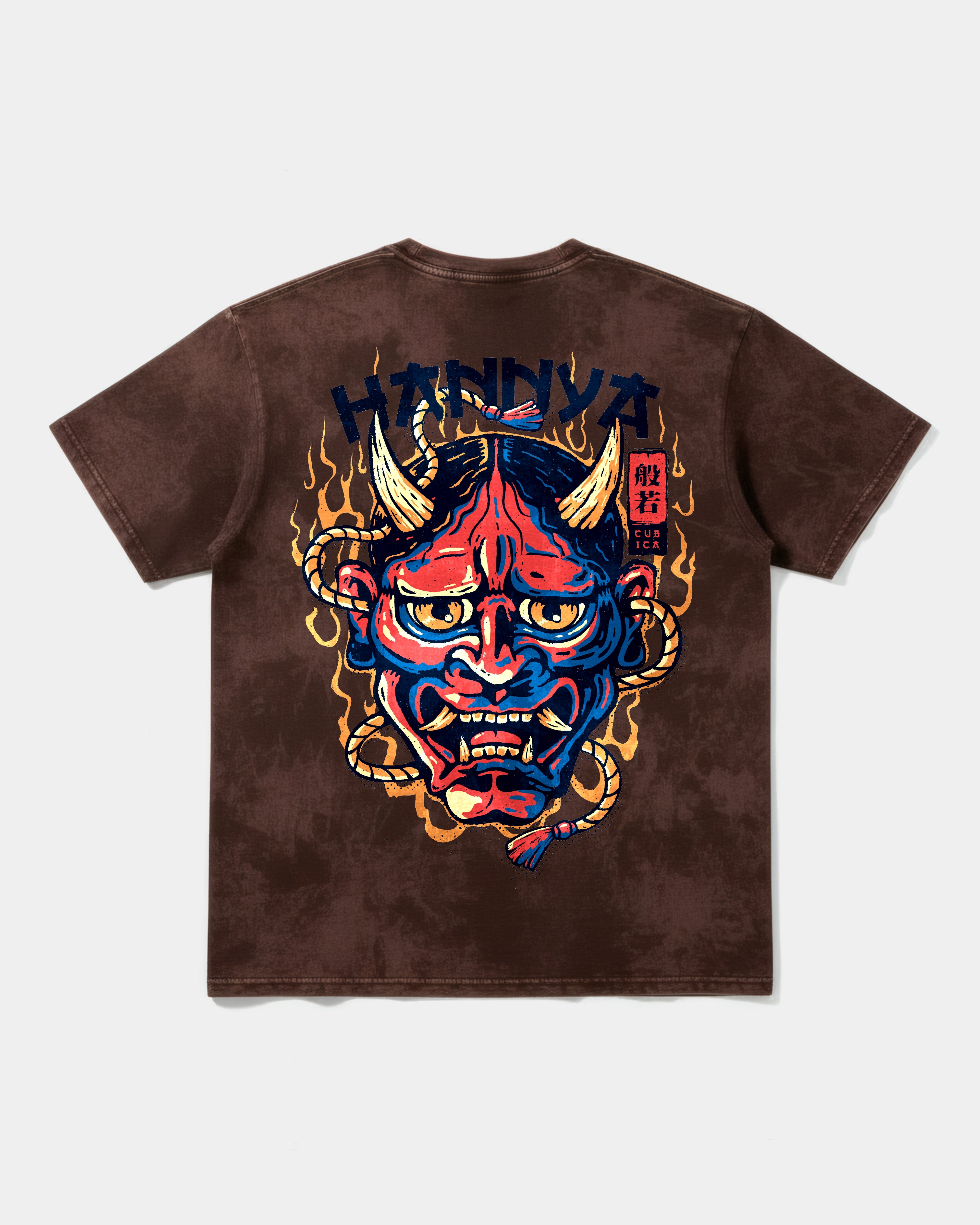 Camiseta China Hannya Pocket Espalda Oversize Acid