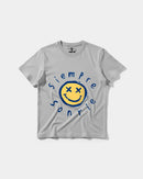 Camiseta Siempre Sonrie Pocket Front Regular Basic Gris