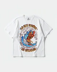 Camiseta Pizza Surf Big Front Oversize Basic Blanco