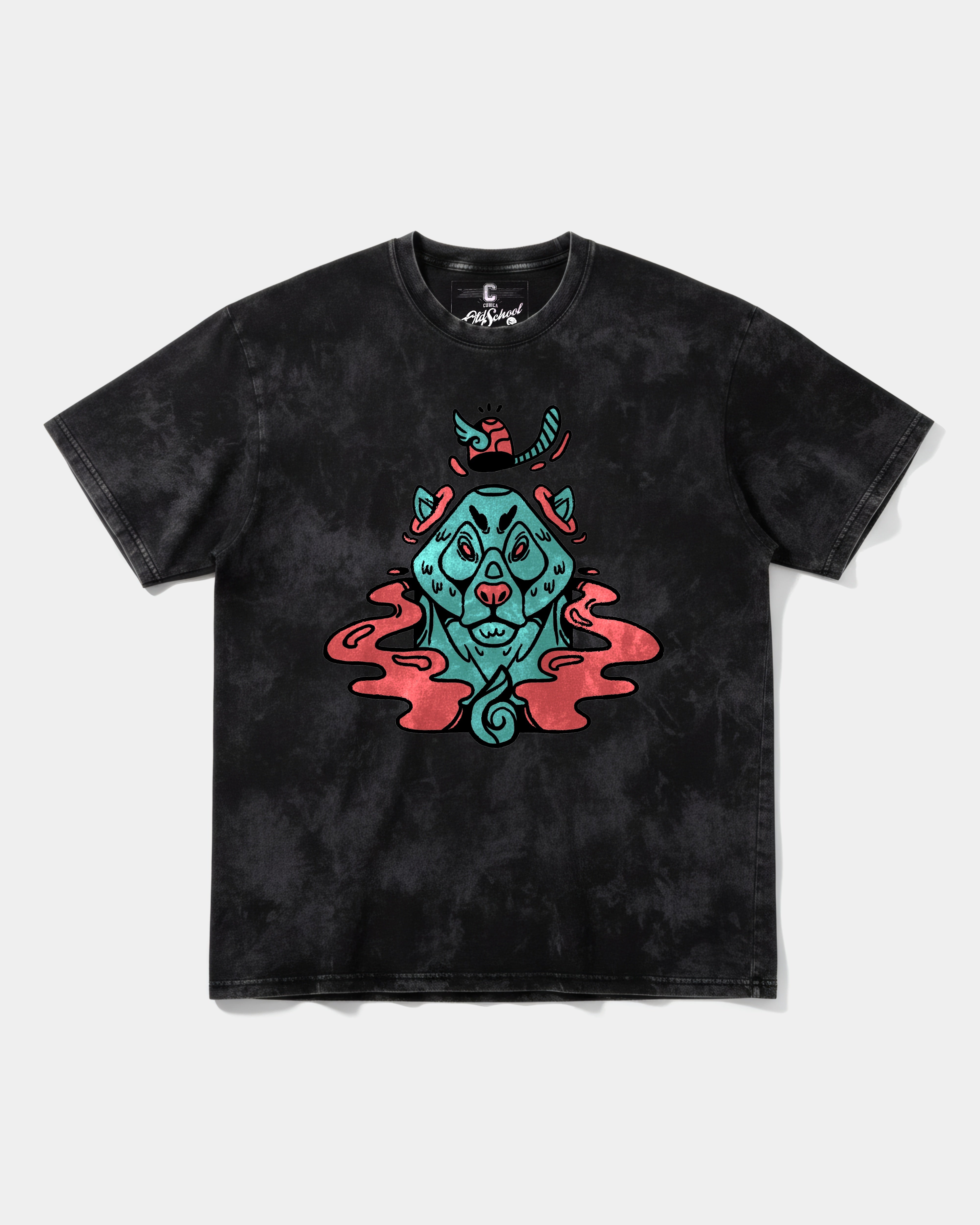 Camiseta Oso Con Gorra Big Front Oversize Acid
