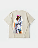 Camiseta Robot Girl Big Back Oversize Basic Beige