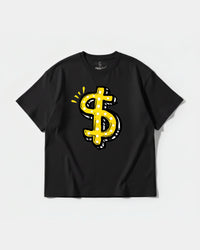 Camiseta Money Money Big Front Oversize Basic Negro