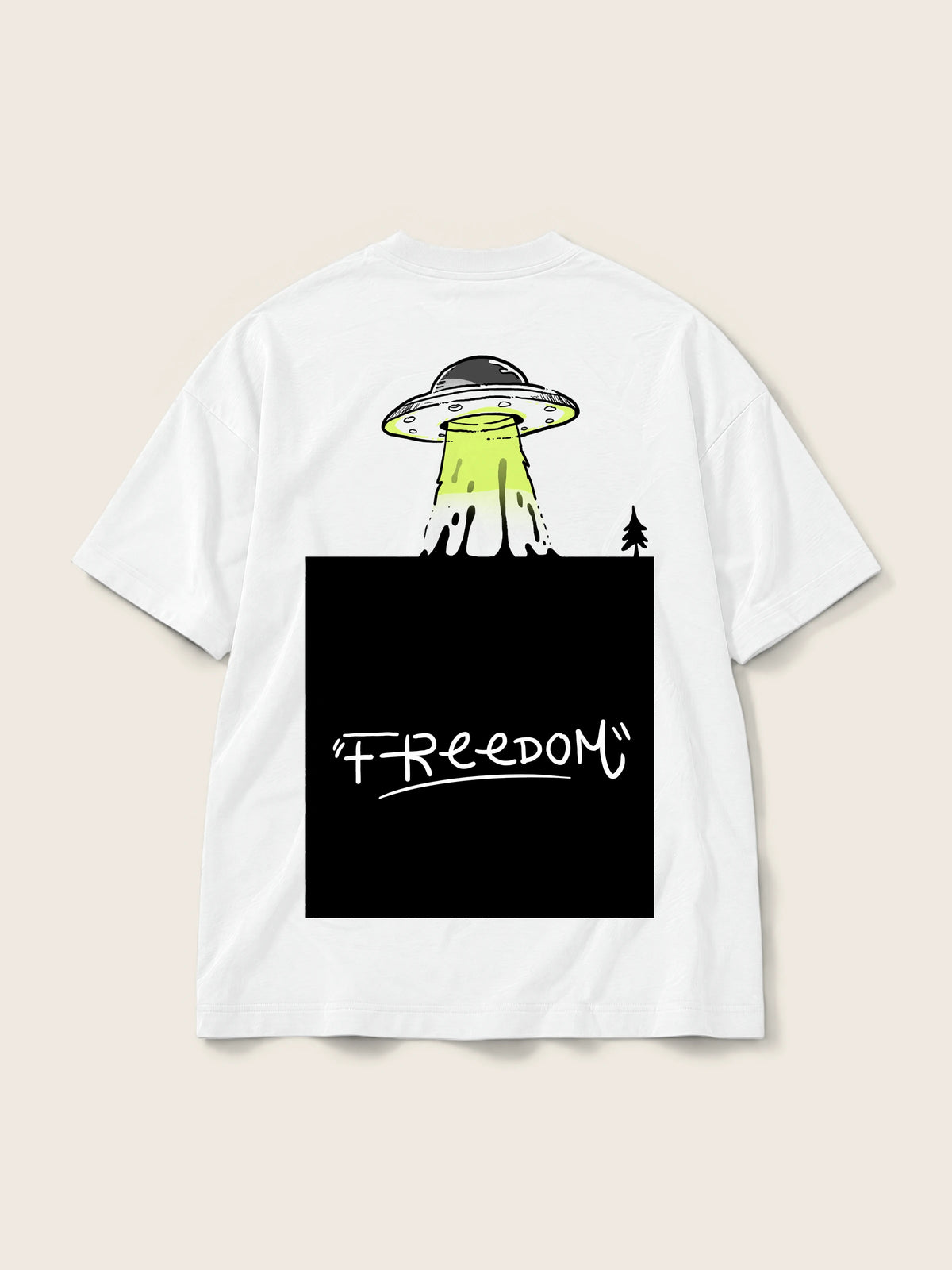 Freedom Ufo · Camiseta Semi Oversize 250g Blanco — Imagen del producto 1