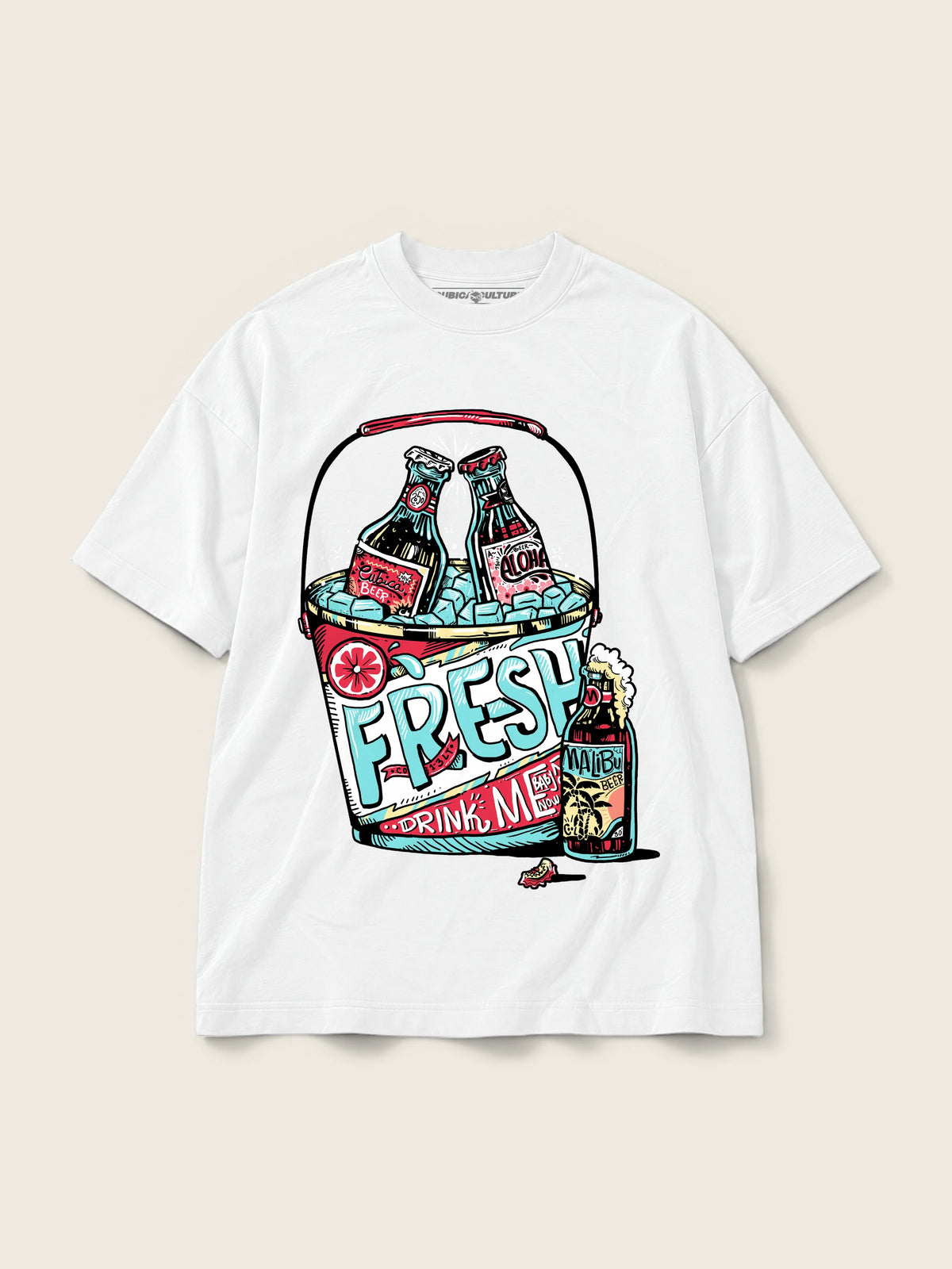 Fresh Drink · Camiseta Semi Oversize 250g Blanco — Imagen del producto 1