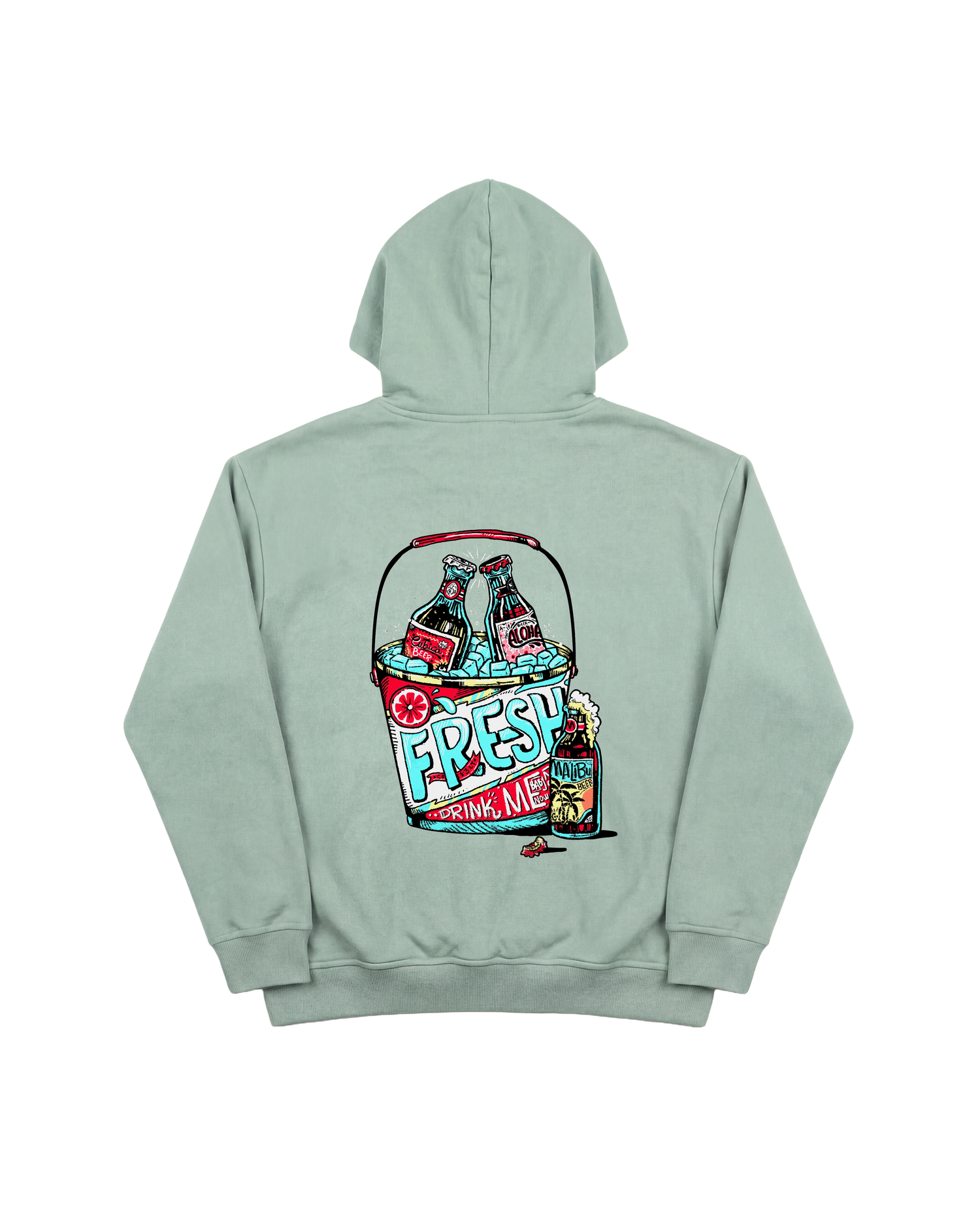 Fresh Drink Hoodie 410 Verde Menta Cubica