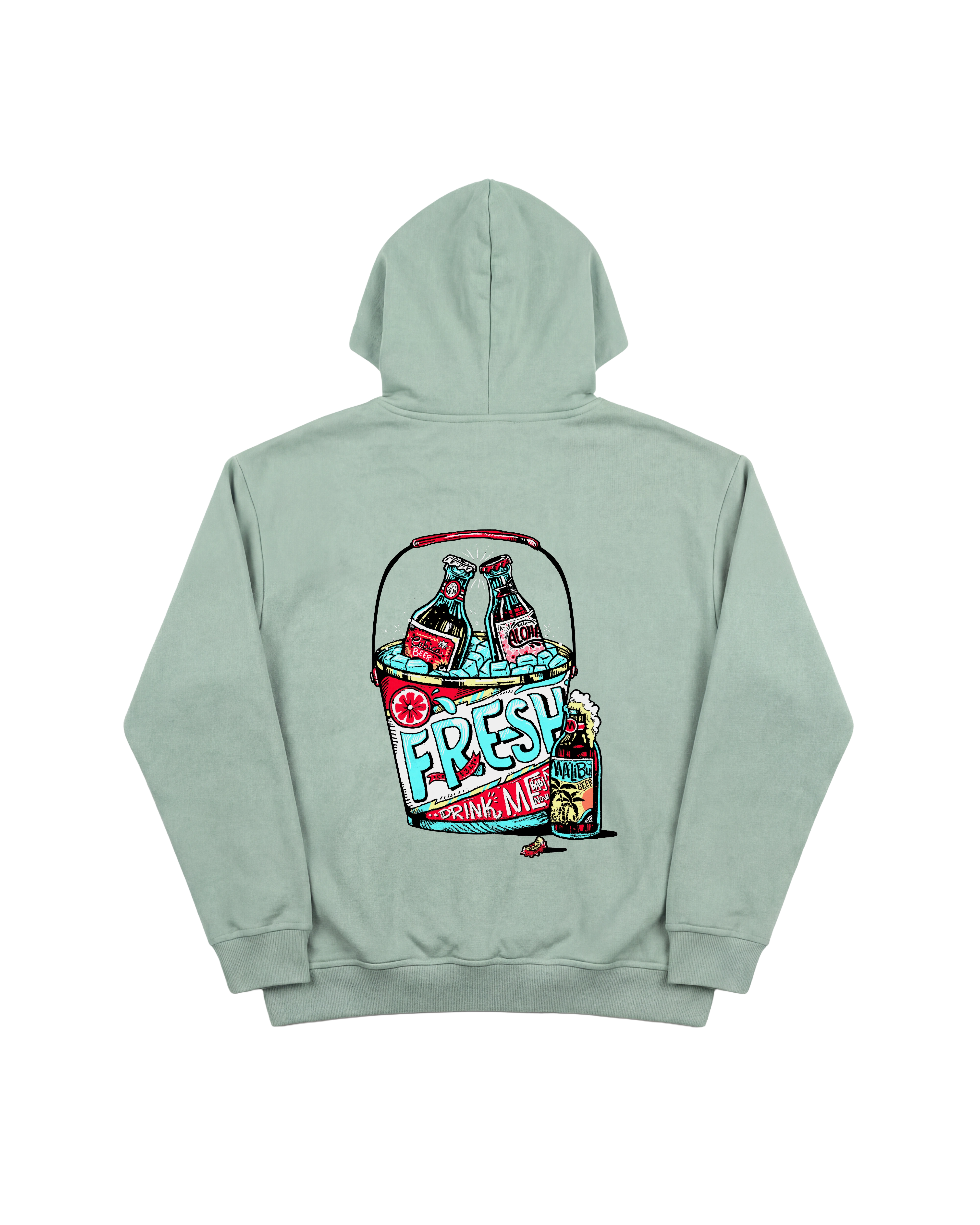 Fresh Drink Hoodie 410 Verde Menta Cubica