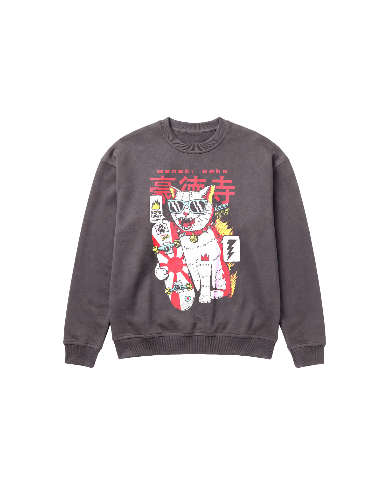 Good Lucky Sweatshirt 410 Gris Oscuro Cubica