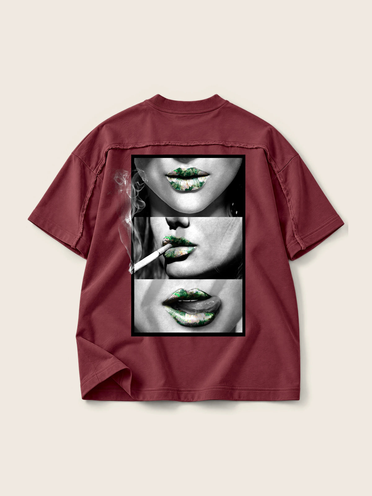 Green Kisses · Camiseta Semi Oversize con Cortes 410g — Imagen del producto 5