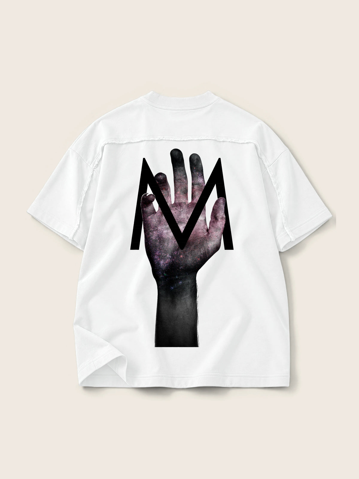 Hands M · Camiseta Semi Oversize con Cortes 410g Blanco — Imagen del producto 1