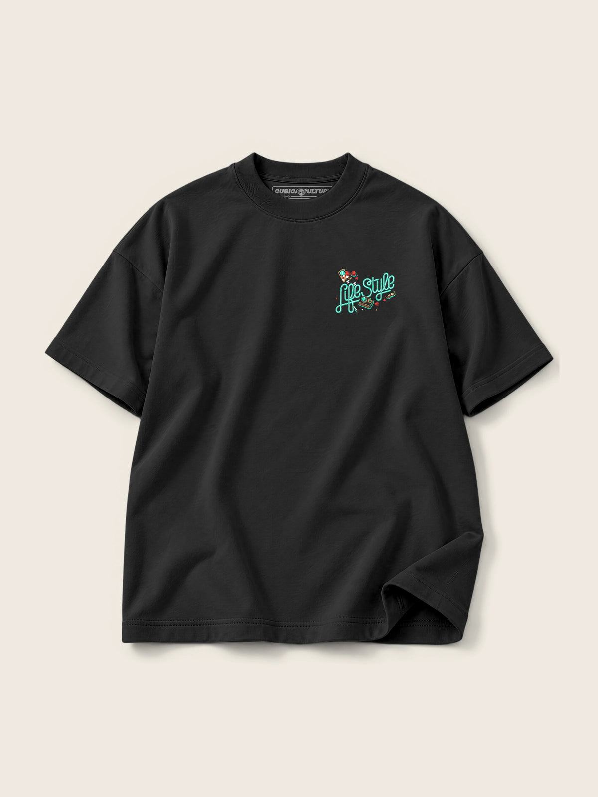 Hipster Bear · Camiseta Semi Oversize con Cortes 410g — Imagen del producto 2