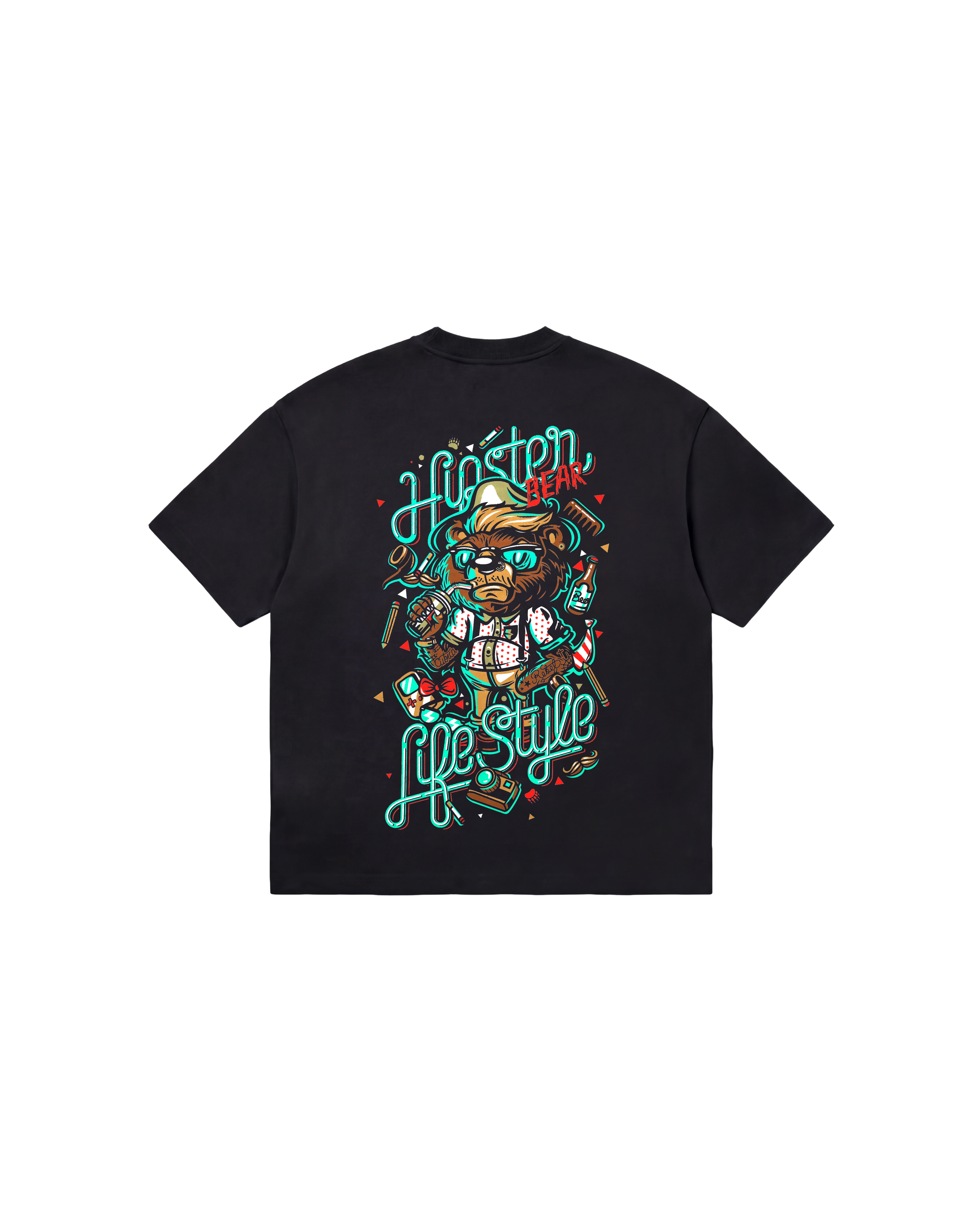 Hipster Bear Semi Oversize 310 Negro Cubica