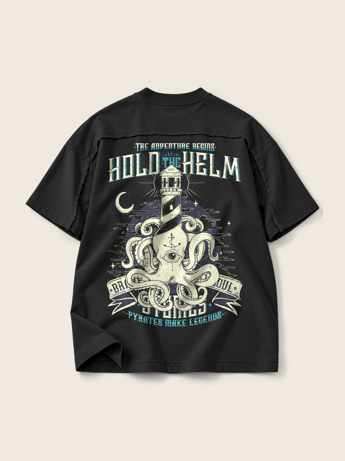 Hold The Helm · Camiseta Semi Oversize con Cortes 410g — Imagen del producto 3