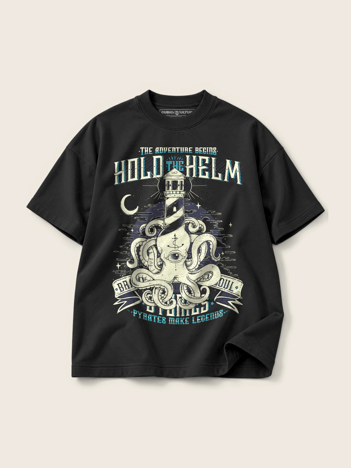 Hold The Helm · Camiseta Semi Oversize con Cortes 410g — Imagen del producto 1